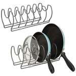 mDesign Metal Wire Pot/Pan Organizer Rack for