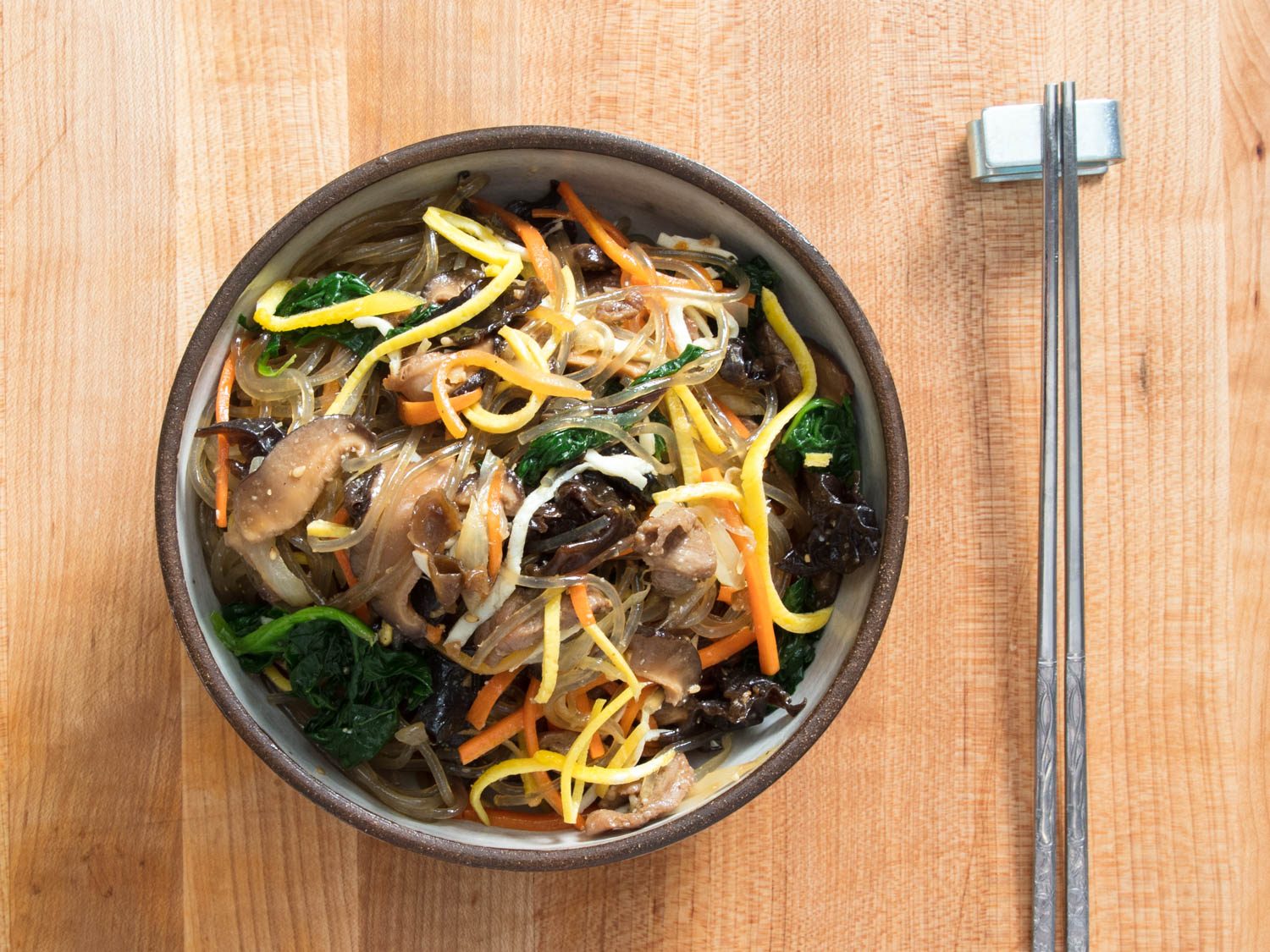 A bowl of Korean japchae