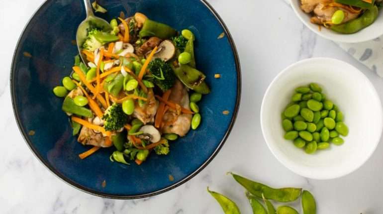 One Pan Soy Chicken and Vegetables