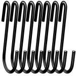 18 Pack ESFUN 4 inch Heavy Duty S Hooks Black Pan