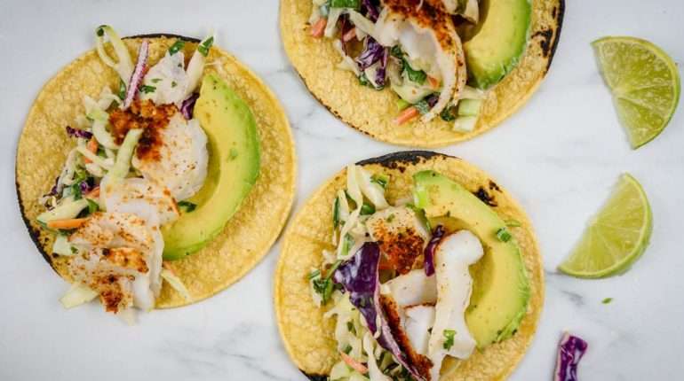 Easy Fish Tacos with Lime Slaw