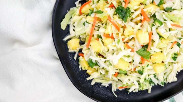 Pineapple Coconut Coleslaw (No-Mayo) - Slender