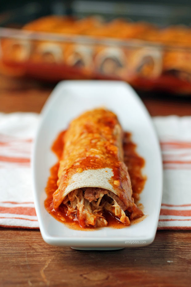 Chicken and Bean Enchilada on a plate