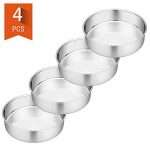 6 Inch Cake Pan, P&P CHEF 4-Piece Stainless Steel
