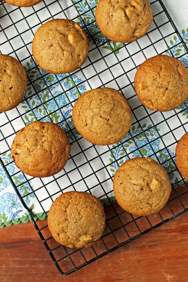 Apple Cinnamon Muffins cooling on a rack