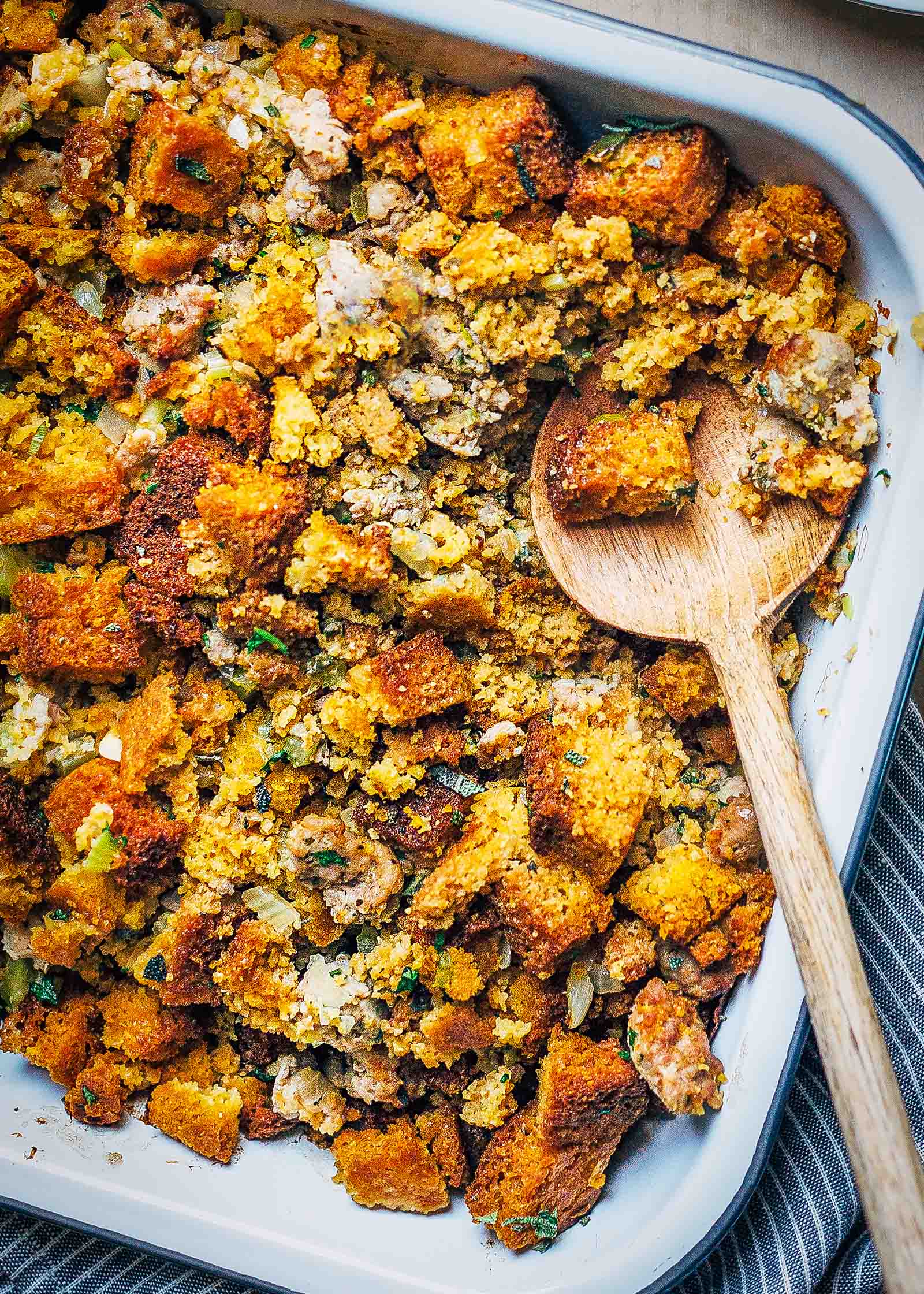 1573718407 Sausage Sage And Cornbread Stuffing Recipe, Cooks Pantry