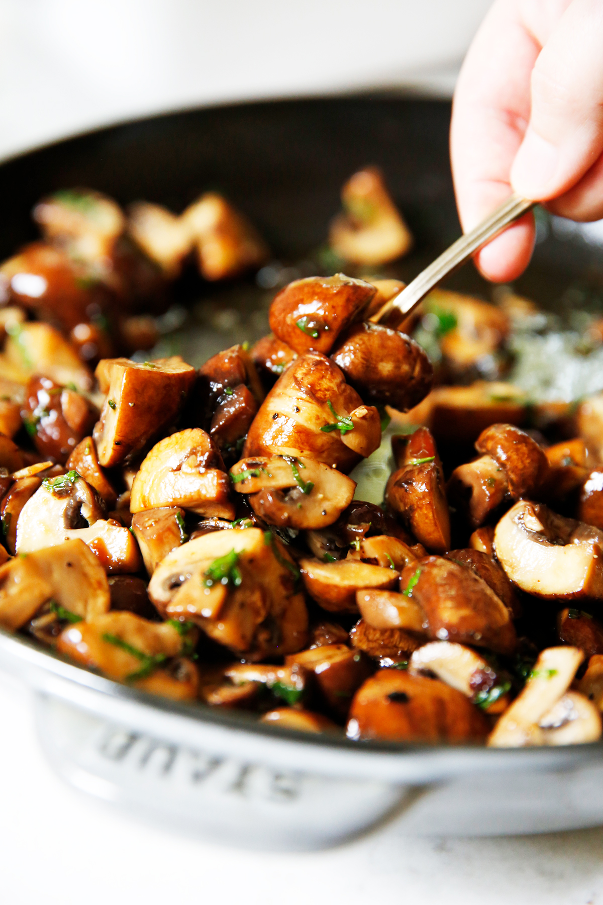 Mushroom recipe with garlic and herbs
