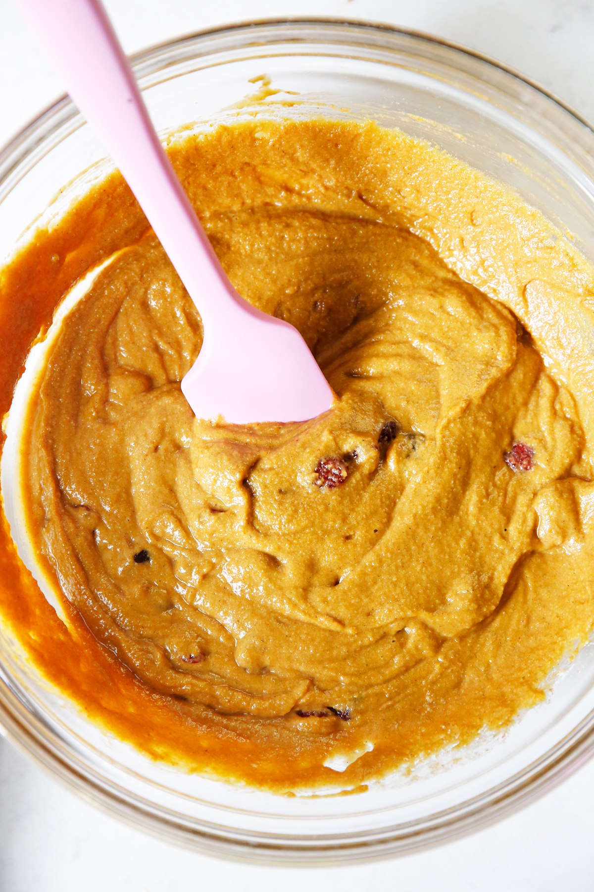 Pumpkin oatmeal muffin batter