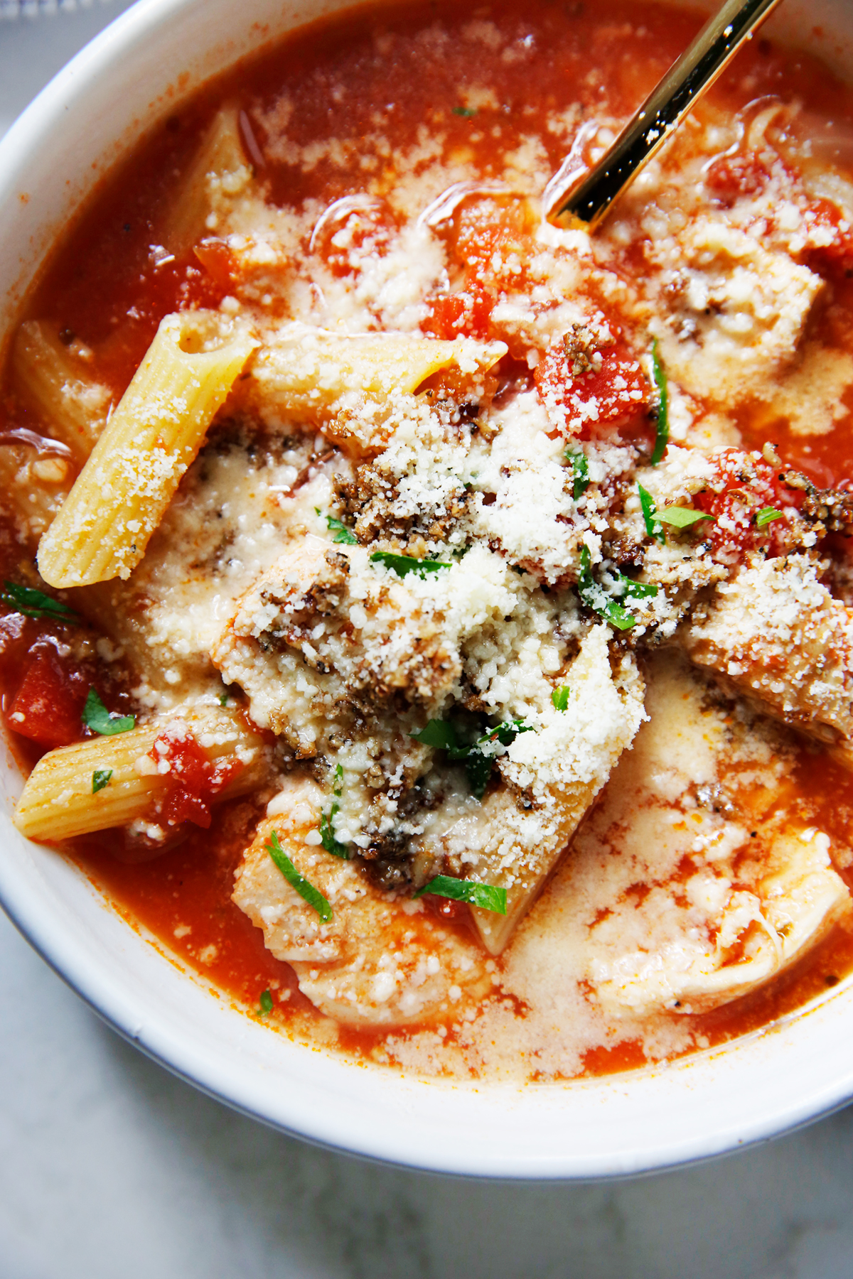 Chicken parmesan soup