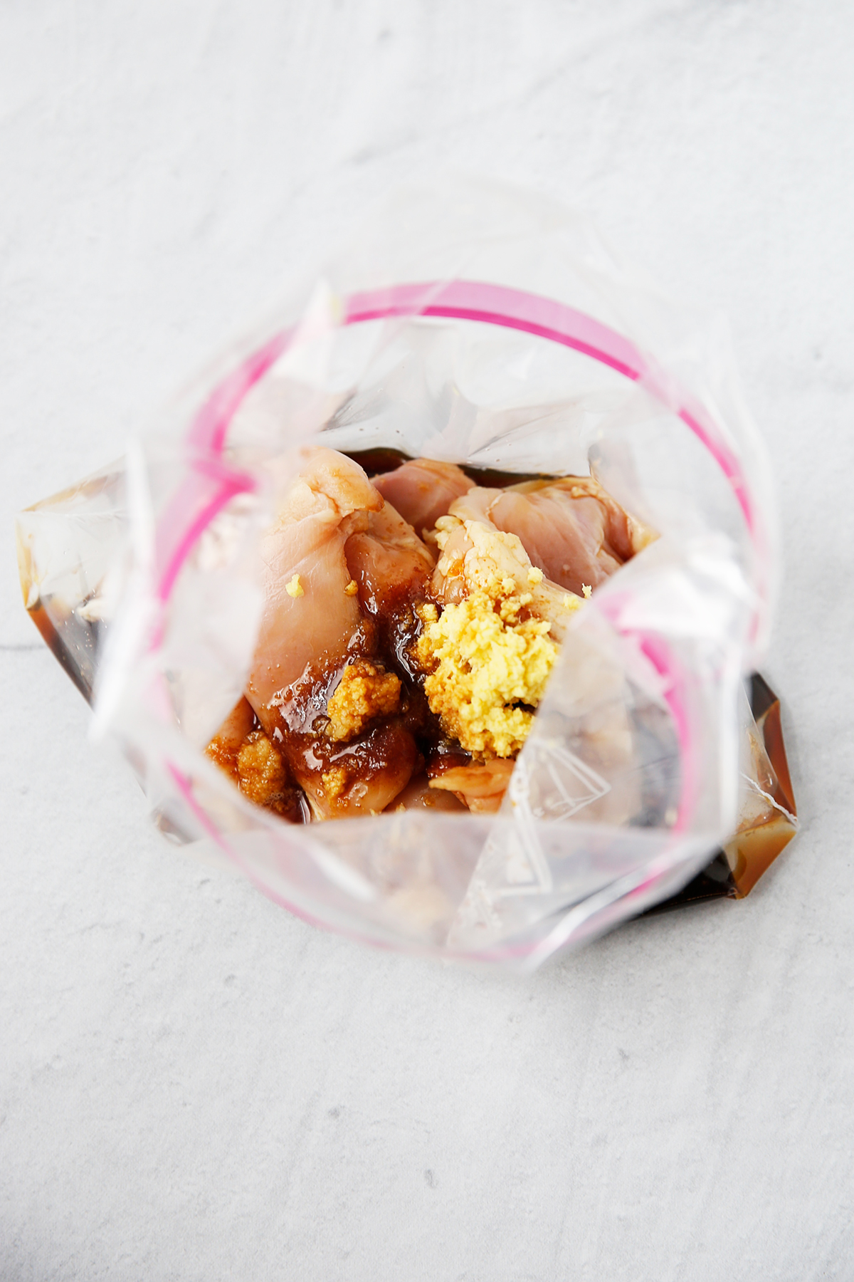 Dump freezer teriyaki chicken in a freezer bag