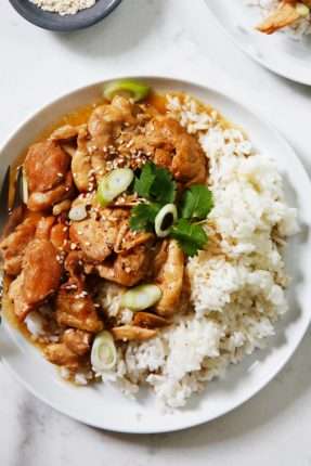 Chicken teriyaki recipe cooked in the instant pot