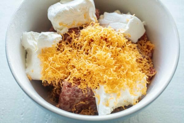 Cheesy slow cooker sausage meatballs cooked in a crockpot