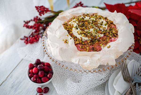 Cranberry Pavlova