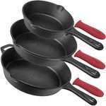 Pre-Seasoned Cast Iron Skillet 3-Piece Chef Set