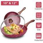 10+12 Inch Frying Pan Sets Nonstick with Lid -