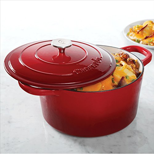 Crock Pot Artisan 7QT Round Dutch Oven, Red - Cooks Pantry