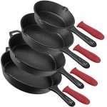 Pre-Seasoned Cast Iron Skillet 4-Piece Complete