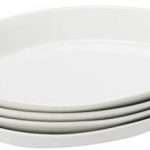 HIC Oval Au Gratin Baking Dishes, Fine White