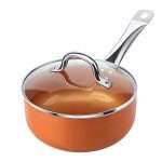 SHINEURI 2 1/2 qt Copper Saucepan with Lid, Mini