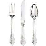 WDF 360 Pieces Silver Plastic Silverware-