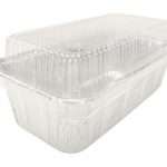 Disposable Aluminum 2 Lb. Loaf Pan with Clear