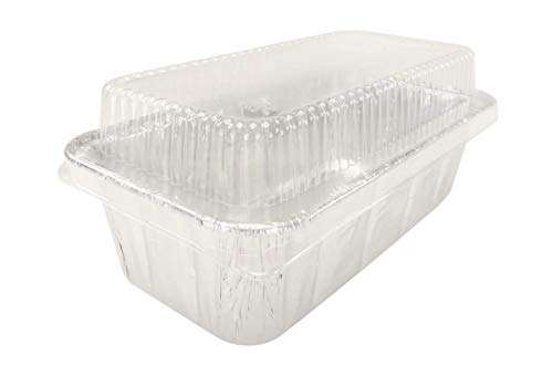Disposable Aluminum 2 Lb. Loaf Pan with Clear