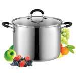 Cook N Home Quart Stockpot, 8 QT, Metallic