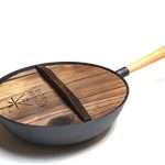 Kasian House Cast Iron Wok with Wooden Handle and