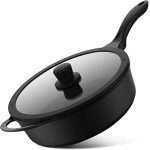 Nonstick Frying Pan with Lid,4.5-QT Deep Saute Pan