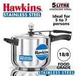 Hawkins B30 Pressure cooker, 5 Liter, Silver