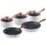 Tower Frying Pan and Saucepan Set, Rose Gold