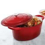 Crock Pot Artisan 7QT Oval Dutch Oven, Red