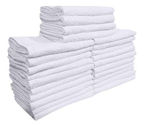 GOLD TEXTILES 24 Pcs (2 Dozen) White 16x27 Inch