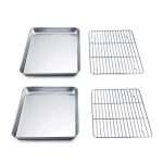 TeamFar Toaster Oven Pan with Rack Set (2 Pans + 2