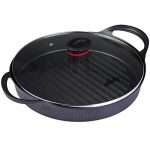 Cainfy Nonstick Round Grill Pan with Lid, Cast