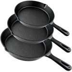 Pre-Seasoned Cast Iron Skillet 3-Piece Set (10/8/6