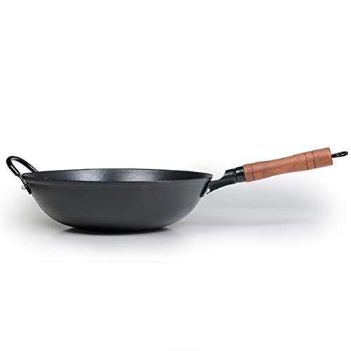 ZhenSanHuan Cast Iron Woks and Stir Fry Pans, No Cooks Pantry