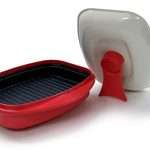 Microhearth Grill Pan for Microwave Cooking, Red