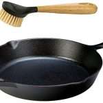 Lodge Seasoned Cast Iron Skillet with Scrub Brush-