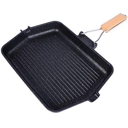 CAMPMAX Grill Pan with Folding Handle, Non-stick