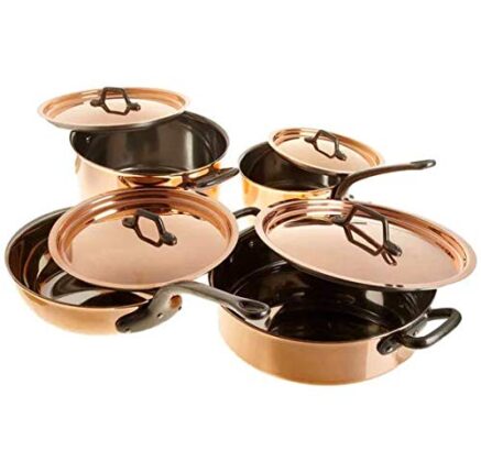 Premium Deluxe Set of 8 Copper Cookware Set. Ideal