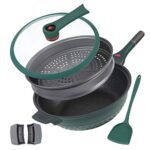 uxcell Aluminum Non-Stick Pot Woks/Stir Fry Pans