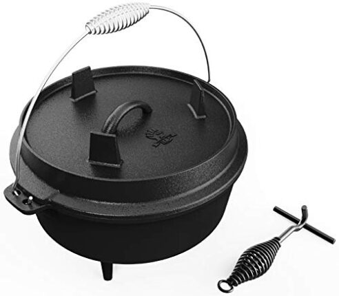 Mighty Hand 6 QT. Camping Dutch Oven – Cast Iron,