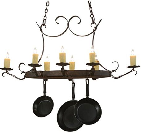 51 in. Hand forged Oval 8-Light Pot Rack