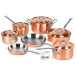 Mauviel 2.5mm Brushed Copper Cookware Set, 12