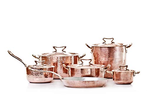Amoretti Brothers Hammered Copper Cookware Set of