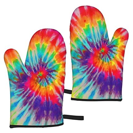 Colorful Tie-Dye Art Rainbow Oven Mitts Kitchen