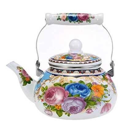 Flower Enamel Teakettle With Anti-hot Handle Easy