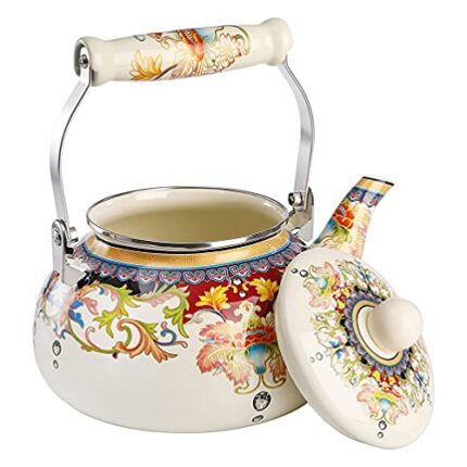 Cabilock Floral Kettle with Cups Porcelain Ceramic