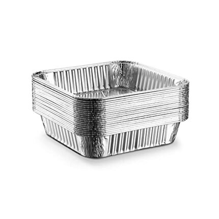 [20 Pack - 8"x8"] Disposable Aluminum Foil Meal
